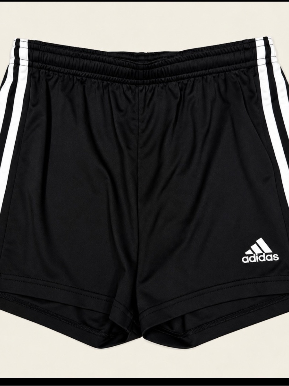 adidas Black Athletic Shorts with White Side Stripes